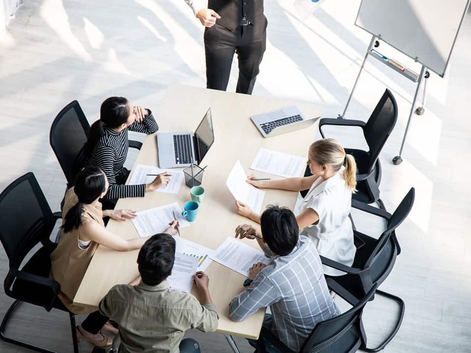 business people around a table